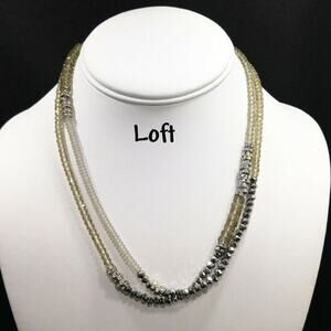 Loft Long Crystal Beaded Necklace, Aurora Borealis Rondelle Rhinestones, 35 In